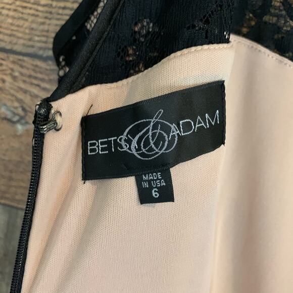 Betsy & Adam David’s Bridal Black Lace Sleeveless A-line Dress SZ 6 - Picture 7 of 11